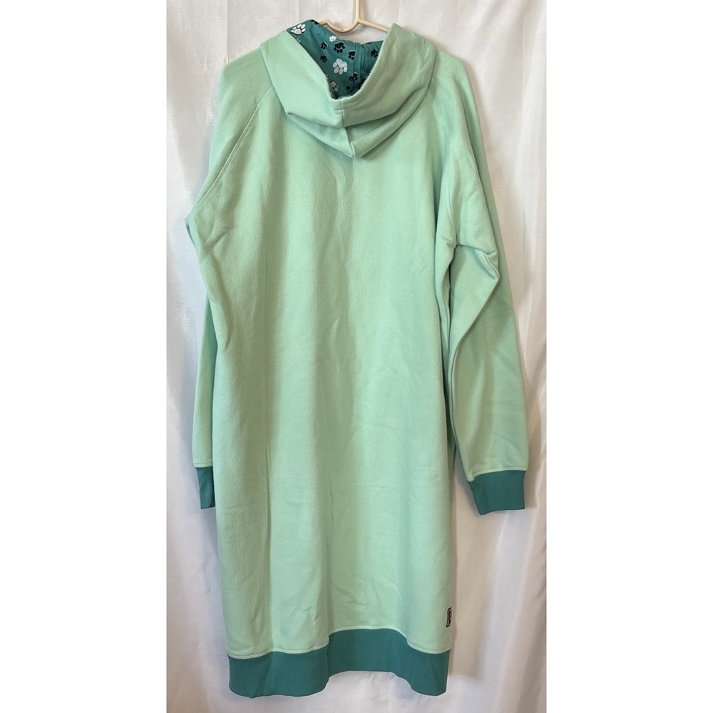 Lazy One Dog Mom Sleep Hoodie Dress Oversized Size L/XL Mint Green Lounge Cozy - Picture 5 of 6